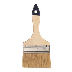 Кисть плоская смешанная щетина деревянная ручка 100х12 мм для красок и антисептиков на водной основе - фото 4