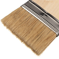 Кисть плоская смешанная щетина деревянная ручка 100х12 мм для красок и антисептиков на водной основе - фото 3