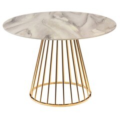 Изображение товара Стол кухонный круглый d1 м белый мрамор/золото Liverpool (FR 0947)