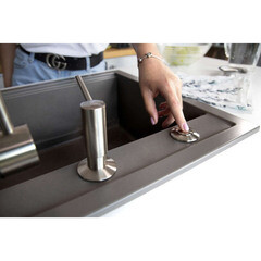 Пневмокнопка для измельчителя пищевых отходов Bone Crusher металл хром (Long Air switch (brusshed)) - фото 5