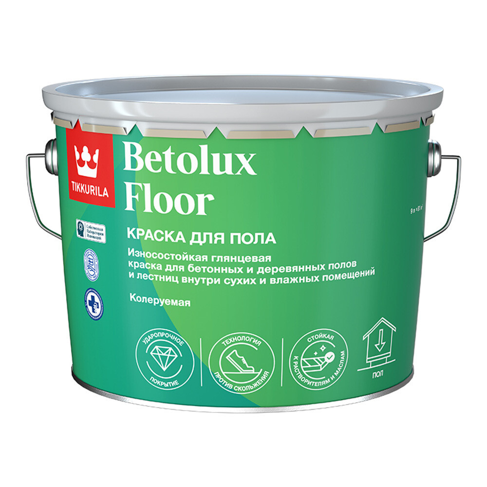 Изображение товара Краска Tikkurila Betolux Floor для полов белая глянцевая база A 9л