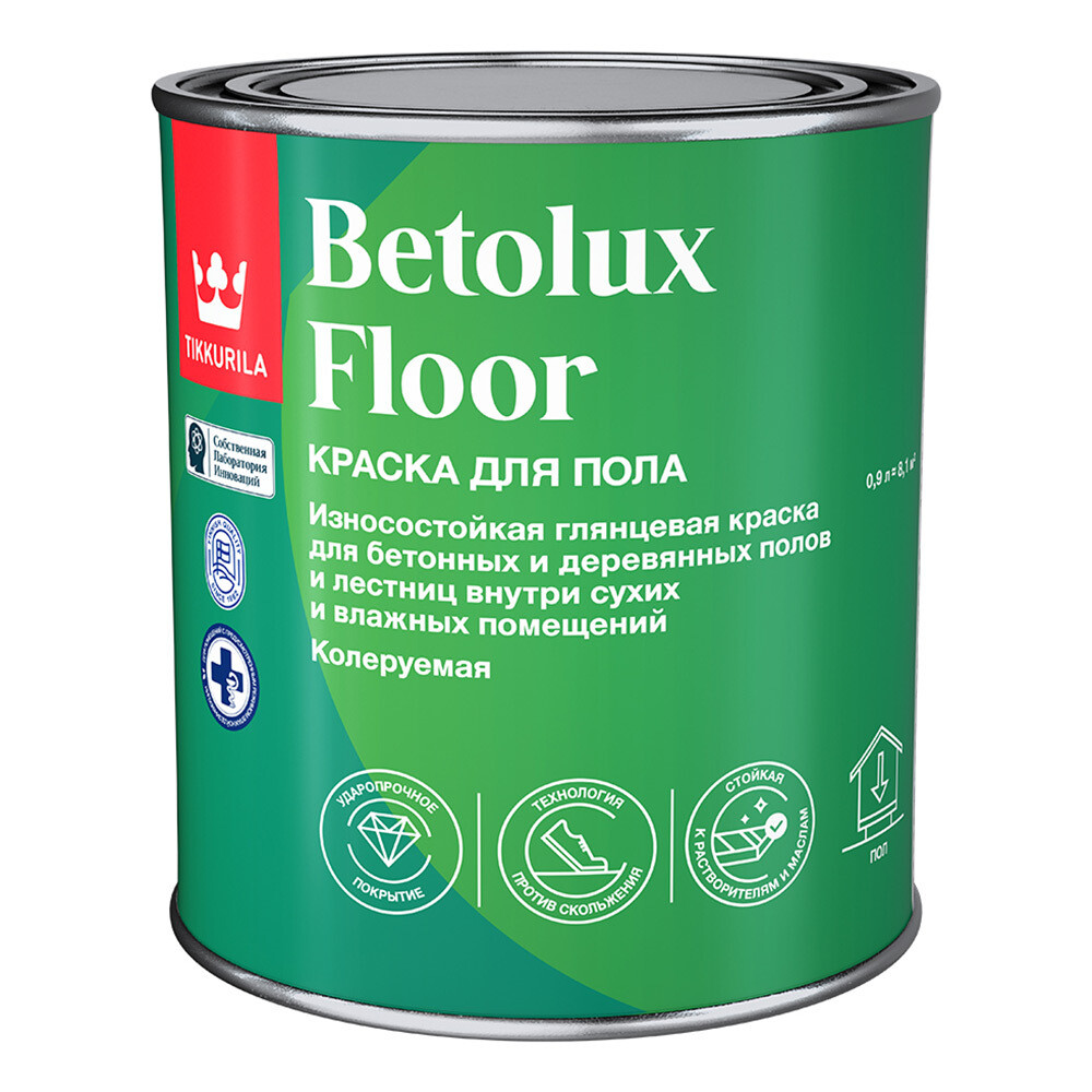 Изображение товара Краска Tikkurila Betolux Floor для полов белая глянцевая 0,9 л внутренние работы
