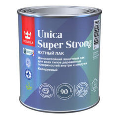 Изображение товара Лак алкидно-уретановый яхтный Tikkurila Unica Super Strong основа EP бесцветный 0,9 л высокоглянцевый