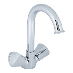 Смеситель для раковины Tokito Edo хром двухвентильный с поворотным изливом (TOK-EDO-1011) - фото 1