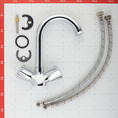 Смеситель для раковины Tokito Edo хром двухвентильный с поворотным изливом (TOK-EDO-1011) - фото 11