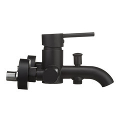 Смеситель для ванны Damixa Scandinavian Pure черный однорычажный с коротким изливом без лейки (361000300) - фото 9