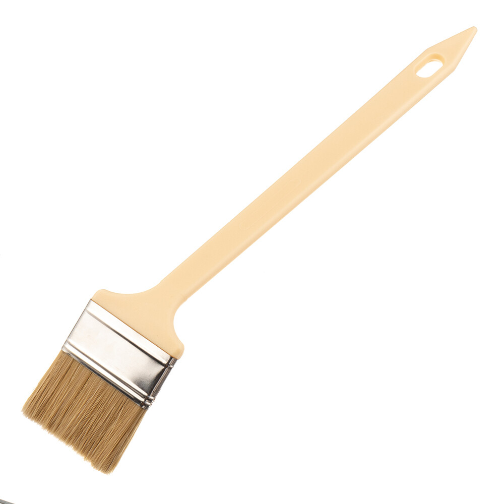 Изображение товара Кисть радиаторная натуральная щетина пластиковая ручка Beorol 63х9 мм для эмалей и лаков на алкидной основе