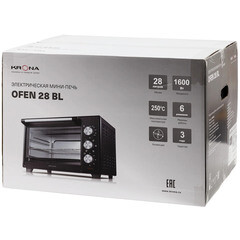 Мини-печь Krona 28 BL черная - фото 11