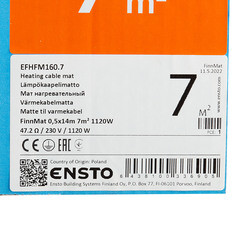 Теплый пол нагревательный мат Ensto FinnMat 7 кв.м 160 (1120) Вт - фото 4