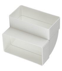 Колено вертикальное пластиковое для плоских воздуховодов 55х110 мм 90° - фото 1