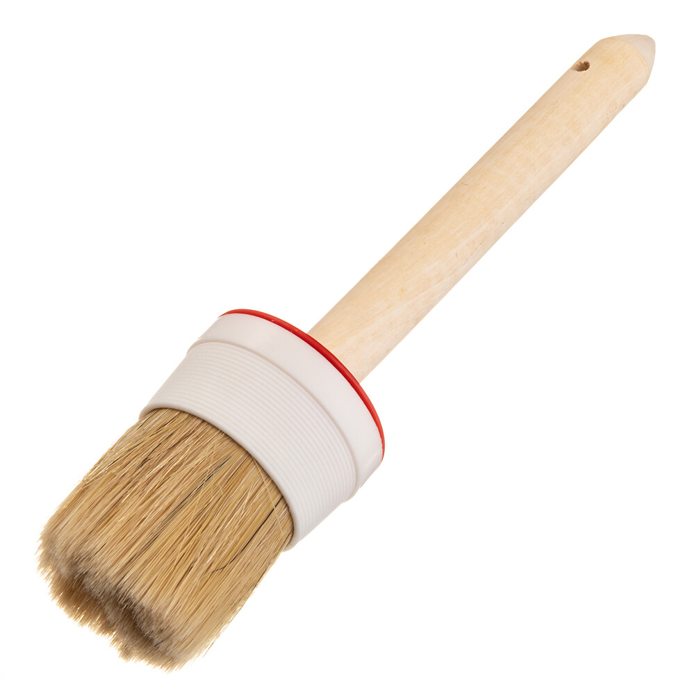 Изображение товара Кисть круглая натуральная щетина деревянная ручка d60 мм для эмалей и лаков на алкидной основе Изображение товара Кисть круглая натуральная щетина деревянная ручка d60 мм для эмалей и лаков на алкидной основе