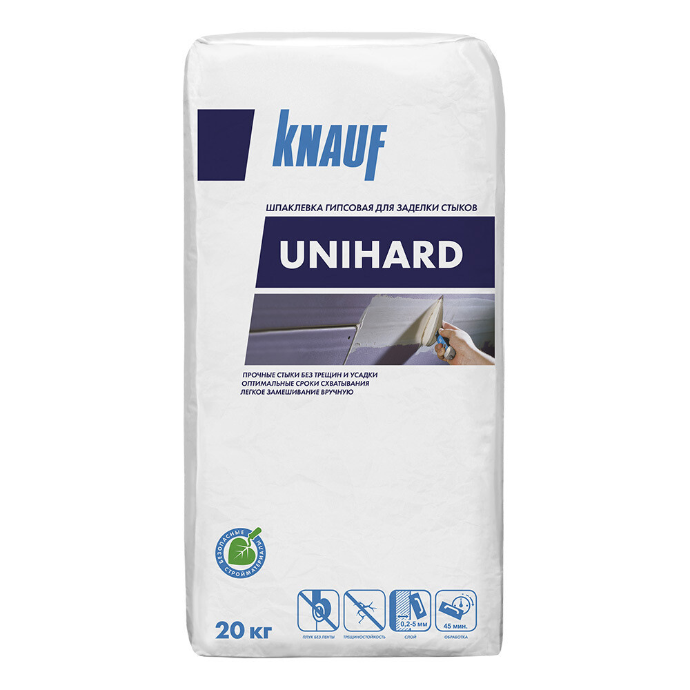 Изображение товара Шпаклевка гипсовая Knauf Унихард высокопрочная безусадочная 20 кг