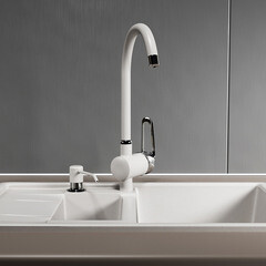 Дозатор для моющего средства Mixline D-01 330 мл пластиковый белый встраиваемый (541460) - фото 3