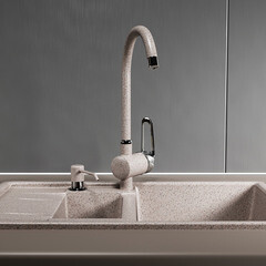 Дозатор для моющего средства Mixline D-01 330 мл пластиковый песочный встраиваемый (541463) - фото 3