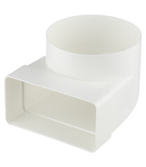 Соединитель угловой пластиковый для плоских воздуховодов 55х110 мм с круглыми d100 мм - фото 1