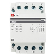Контактор модульный EKF PROxima КМ 400 В 25 А тип AC 2НО+2НЗ (km-3-25-22) - фото 1