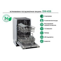 Посудомоечная машина встраиваемая MBS DW-455 45 см нержавеющая сталь - фото 6