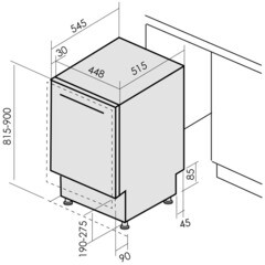 Посудомоечная машина встраиваемая MBS DW-455 45 см нержавеющая сталь - фото 5