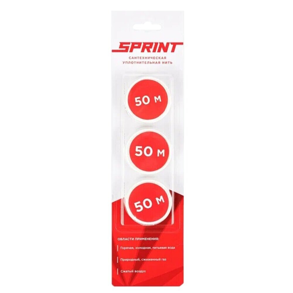 Изображение товара Нить для герметизации резьбы Sprint полимерная 3х50 м сменная катушка