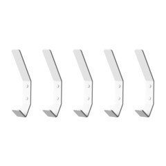 Крючок для ванной Граф Держалкин одинарный на шуруп металл белый (5 шт.) (KRB-005-б) - фото 1