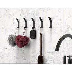 Крючок для ванной Граф Держалкин одинарный на шуруп металл черный (5 шт.) (KRM-005-ч) - фото 2