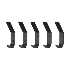 Крючок для ванной Граф Держалкин одинарный на шуруп металл черный (5 шт.) (KRM-005-ч) - фото 1