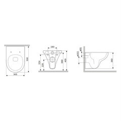 Унитаз подвесной AM.PM Gem FlashClean безободковый с сиденьем дюропласт микролифт (C901700SC) - фото 3