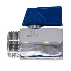 Кран шаровой латунный СТМ 1/2 ВР(г) х 1/2 НР(ш) проходной мини со сменной ручкой прямой (CWMFM012) - фото 6