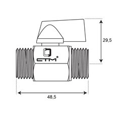 Кран шаровой латунный СТМ 1/2 НР(ш) х 1/2 НР(ш) проходной мини со сменной ручкой прямой (CWMMM012) - фото 2