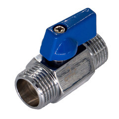 Изображение товара Кран шаровой латунный СТМ 1/2 НР(ш) х 1/2 НР(ш) проходной мини со сменной ручкой прямой (CWMMM012)