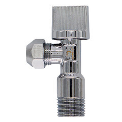 Кран шаровой латунный СТМ 1/2 НР(ш) х 3/8НР(ш) проходной бабочка с цангой угловой (CACR1238) - фото 6