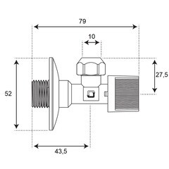 Кран шаровой латунный СТМ 1/2 НР(ш) х 3/8НР(ш) проходной бабочка с цангой угловой (CACR1238) - фото 3