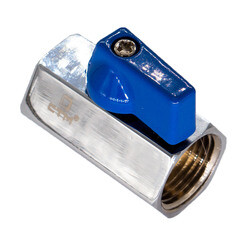 Кран шаровой латунный СТМ 1/2 ВР(г) х 1/2 ВР(г) проходной мини со сменной ручкой прямой (CWMFF012) - фото 4