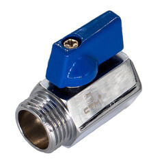 Изображение товара Кран шаровой латунный СТМ 1/2 ВР(г) х 1/2 НР(ш) проходной мини со сменной ручкой прямой (CWMFM012)