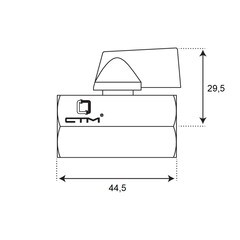 Кран шаровой латунный СТМ 1/2 ВР(г) х 1/2 ВР(г) проходной мини со сменной ручкой прямой (CWMFF012) - фото 2