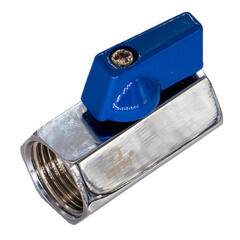 Кран шаровой латунный СТМ 1/2 ВР(г) х 1/2 ВР(г) проходной мини со сменной ручкой прямой (CWMFF012) - фото 1