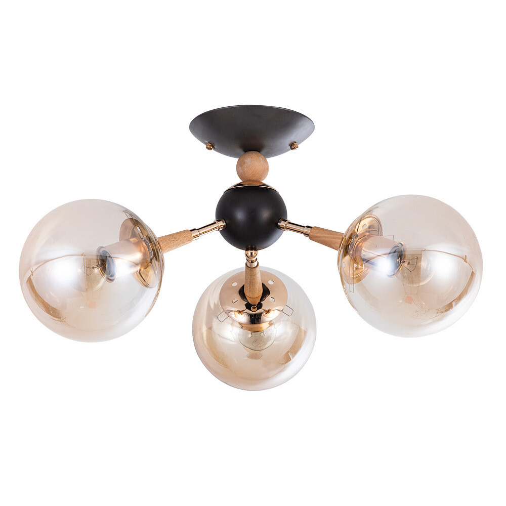 Изображение товара Люстра потолочная Arte Lamp Boston 3 плафона 120 Вт черный желтый стиль модерн