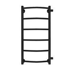 Полотенцесушитель водяной Indigo Arc 700х300 мм лесенка с боковым подключением 600 мм черный муар - фото 2