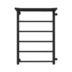 Полотенцесушитель водяной Indigo Line 700х400 мм лесенка с боковым подключением 600 мм справа с полкой черный муар - фото 4