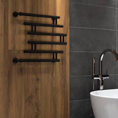 Полотенцесушитель водяной Indigo Zip 500х500 мм фокстрот с боковым подключением 500 мм черный муар - фото 8