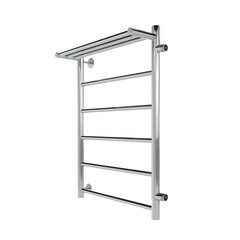 Полотенцесушитель водяной Indigo Line 700х400 мм лесенка с боковым подключением 600 мм справа с полкой хром - фото 1