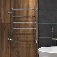 Полотенцесушитель водяной Indigo Line 700х400 мм лесенка с боковым подключением 600 мм слева с полкой хром - фото 6