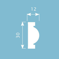 Молдинг из экополимера ударопрочный 30х12х2000 мм Cosca Decor Standart белый - фото 2