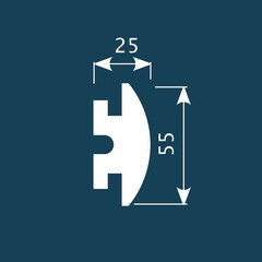 Молдинг из экополимера ударопрочный 55х25х2000 мм Cosca Decor Standart белый - фото 3