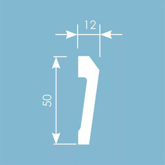 Молдинг из экополимера ударопрочный 50х12х2000 мм Cosca Decor Standart белый - фото 4