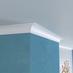 Плинтус потолочный из экополимера ударопрочный 43х43х2000 мм Cosca Decor KX - фото 1