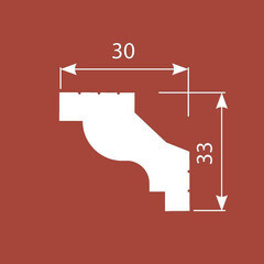 Плинтус потолочный из экополимера ударопрочный 33х30х2000 мм Cosca Decor KX - фото 4