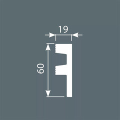 Плинтус потолочный из экополимера ударопрочный 60х19х2000 мм Cosca Decor Standart - фото 3