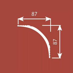 Плинтус потолочный из экополимера ударопрочный 87х87х2000 мм Cosca Decor KX - фото 3