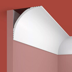 Плинтус потолочный из экополимера ударопрочный 87х87х2000 мм Cosca Decor KX - фото 2